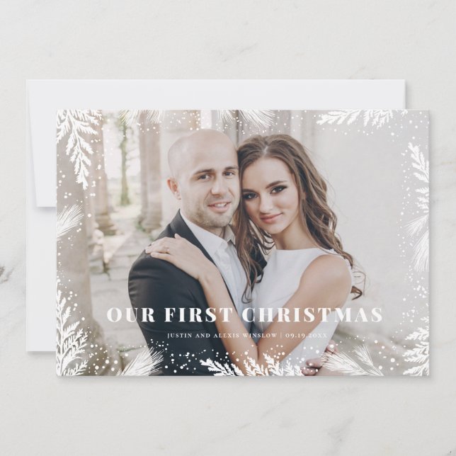 Vår första julklapp för nyfödda jular julkort (Framsida)