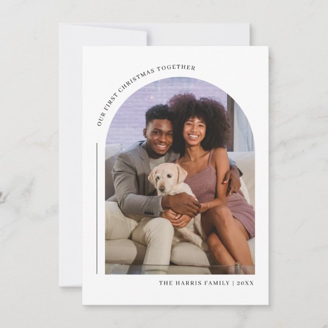 Vår första julklapp i familjen Fotokort Julkort (Framsida)