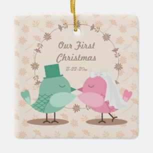 Vår första julklapp i Love birds Julgransprydnad Keramik