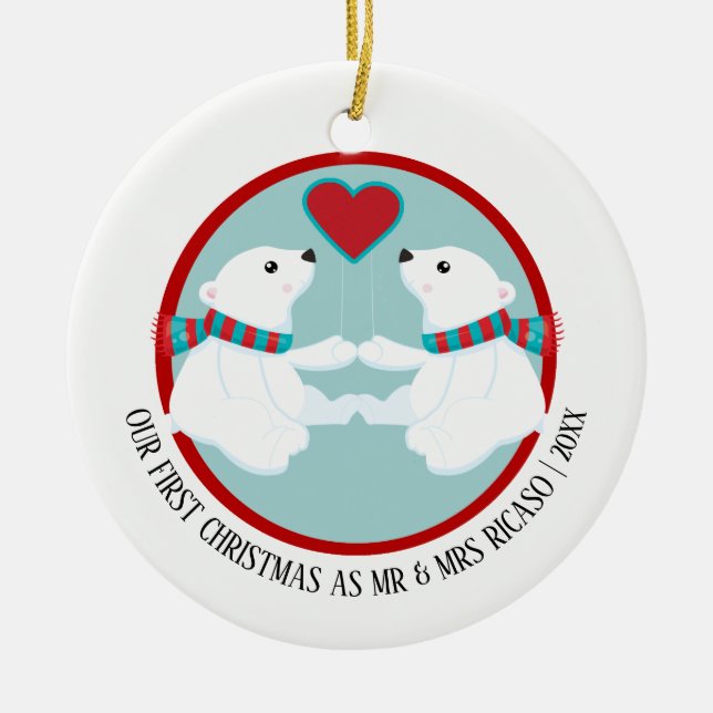 Vår första julklapp i Polarna är Personligen Julgransprydnad Keramik (Framsidan)