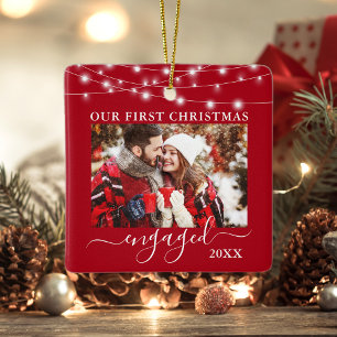 Vår första julklapp, Ljus Photo Red Julgransprydnad Keramik