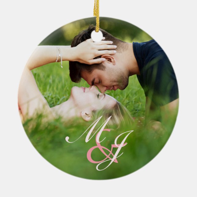 Vår första julklapp med minimal Elegant Julgransprydnad Keramik (Baksidan)