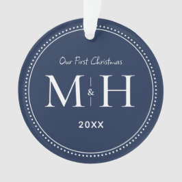 Vår första julklapp, Monogram marinblått