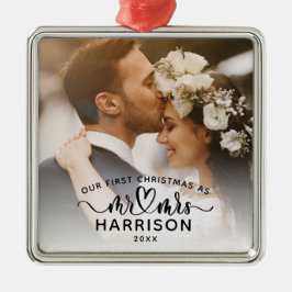 Vår första julklapp Mr. och Mrs. Photos Julgransprydnad Metall