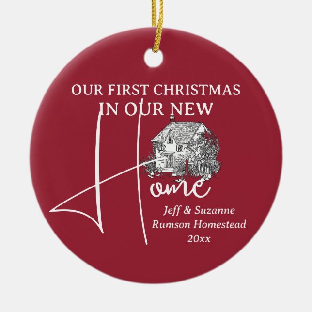 Vår första julklapp, nya hemmet, PHOTO Julgransprydnad Keramik (Framsidan)