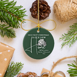 Vår första julklapp, nya hemmet, PHOTO Julgransprydnad Keramik