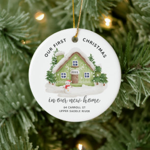 Vår första julklapp - nytt hus keramiskt prydnadsf julgransprydnad keramik