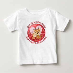 Vår första julklapp tillsammans söta renar t shirt
