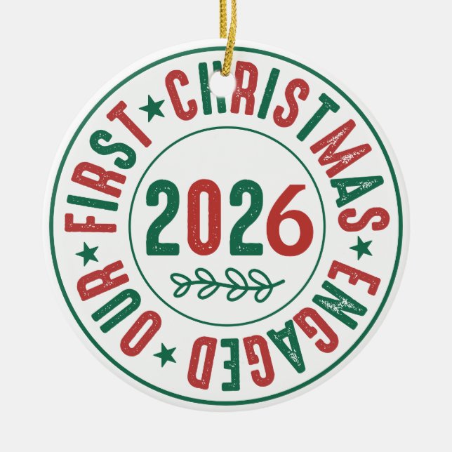 Vår första julkörda kaffekaffe-Helgdag Julgransprydnad Keramik (Framsidan)