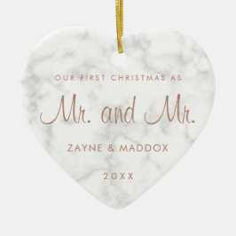 Vår första julmarble Ro Guld Gay Julgransprydnad Keramik