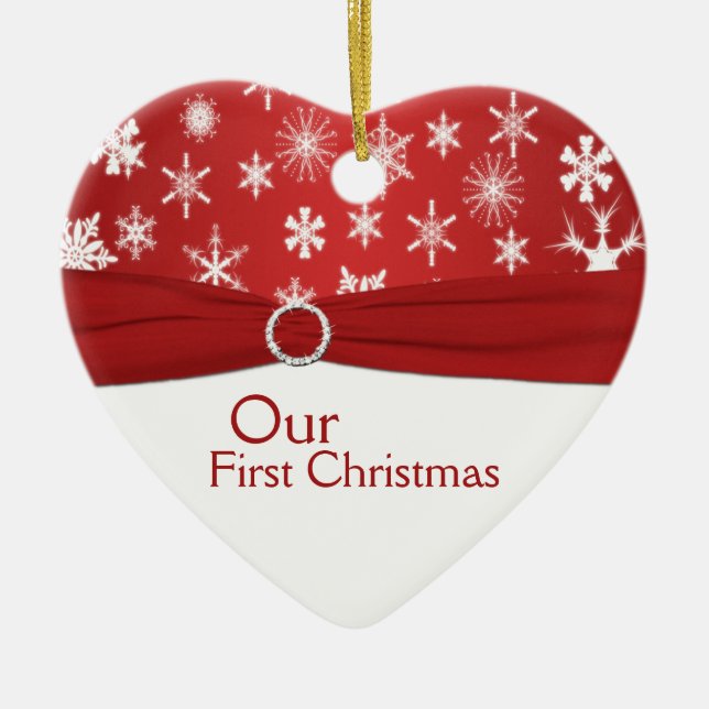 Vår första julminnessakprydnad julgransprydnad keramik (Framsidan)