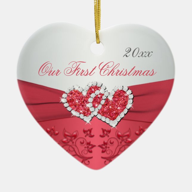 Vår första julminnessakprydnad julgransprydnad keramik (Framsidan)