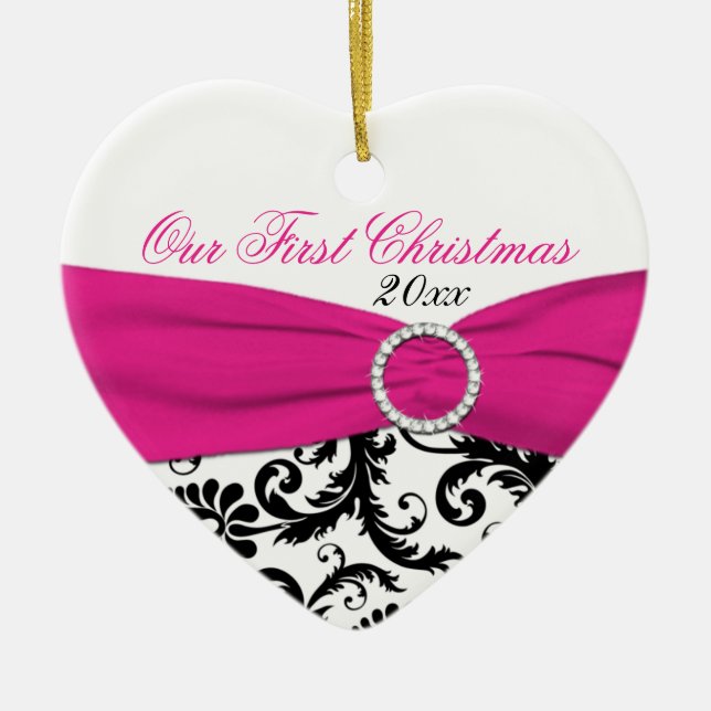 Vår första julminnessakprydnad julgransprydnad keramik (Framsidan)