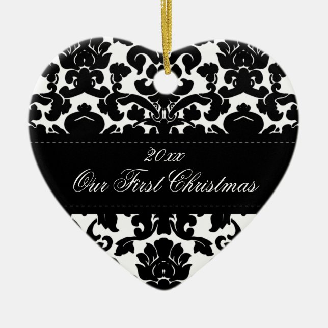 Vår första julminnessakprydnad julgransprydnad keramik (Framsidan)