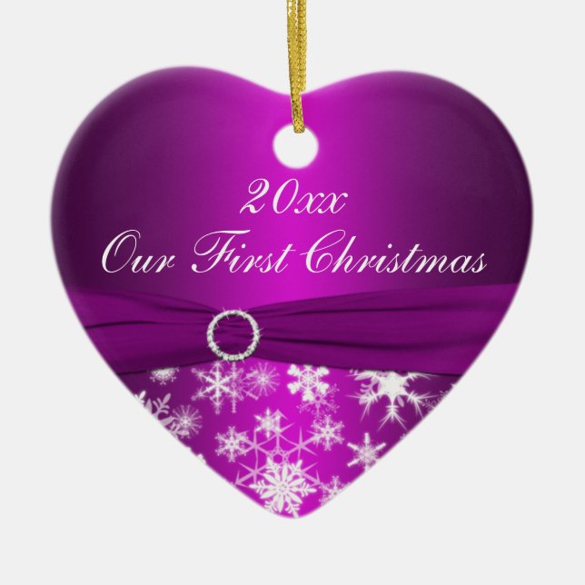 Vår första julminnessakprydnad julgransprydnad keramik (Framsidan)