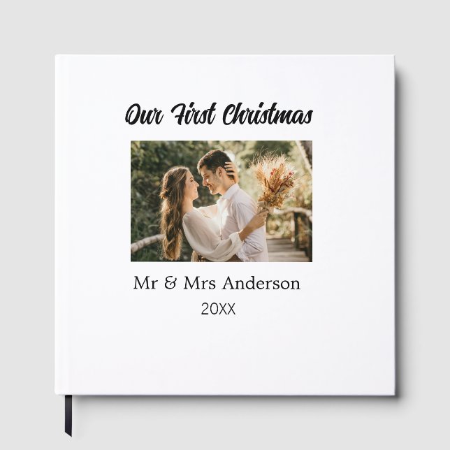 Vår första julparet foto namn herr och fru mod gästböcker (Framsida)
