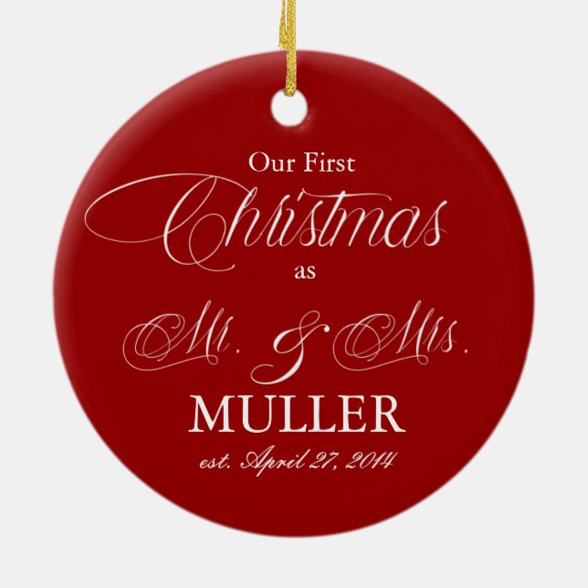 Vår första julprydnad | Helgdagar Julgransprydnad Keramik (Baksidan)