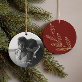 Vår första julruby Sprout Ceramic Ornamic Julgransprydnad Keramik