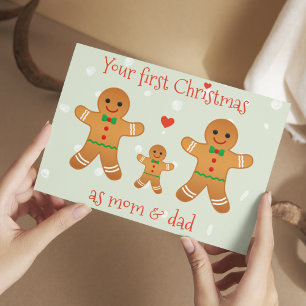 Vår första jultomte - Cute Pepparkaksgubbes Vykort