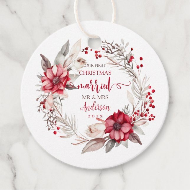 Vår första jultomte gåvor etiketter (Framsida)