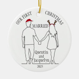 Vår första jultomte Hat & Antlers Julgransprydnad Keramik