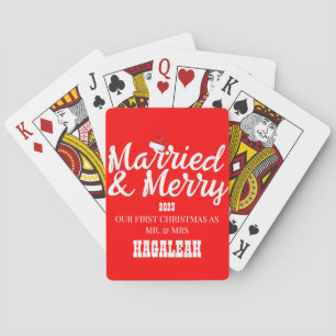 Vår första jultomte Mr och Newlyed Merry Casinokort