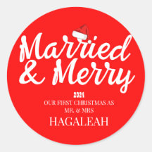 Vår första jultomte Mr och Newlyed Merry