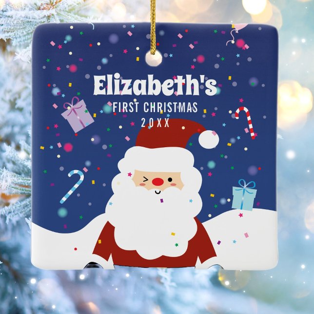 Vår första julvinter underlands familjefoto julgransprydnad keramik (Skapare uppladdad)