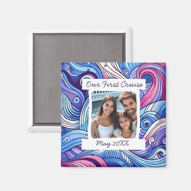 Vår första kryssningsfoto, Whimsique Vågar Anpassn Magnet (Front/Back)
