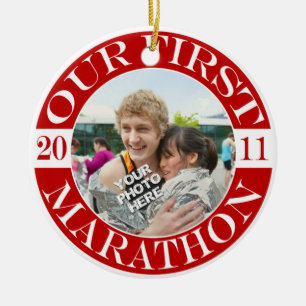 Vår första maraton - 2011 julgransprydnad keramik