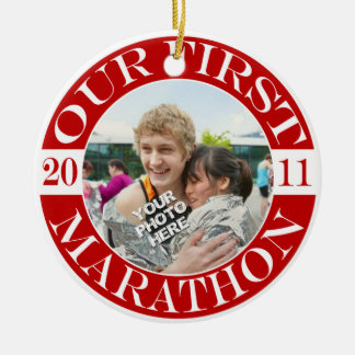 Vår första maraton - 2011 julgransprydnad keramik