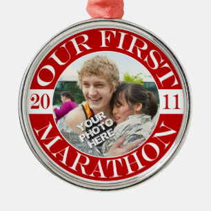 Vår första maraton - 2011 julgransprydnad metall
