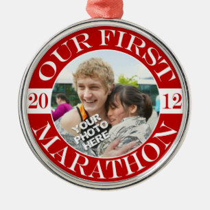 Vår första maraton - 2012 julgransprydnad metall