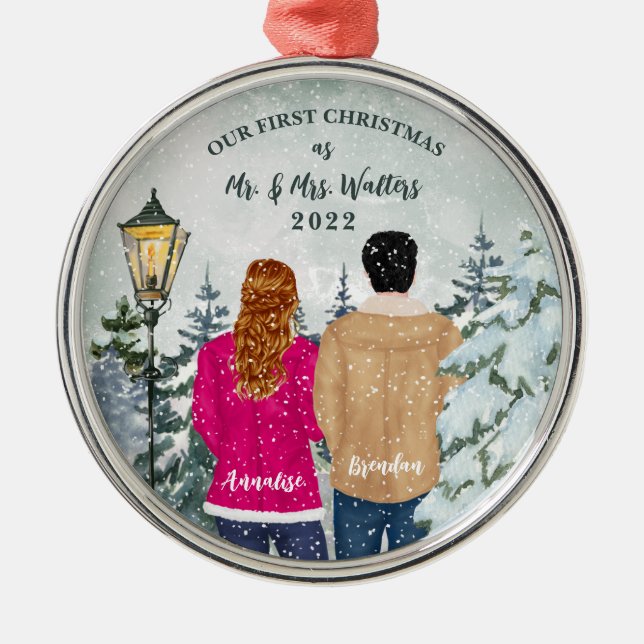 Vår första marktydiga jul julgransprydnad metall (Framsidan)