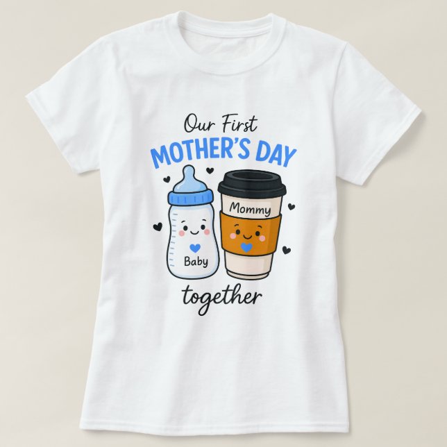 Vår första Mor-dag tillsammans T-Shirt - Cute Mamm (Design framsida)