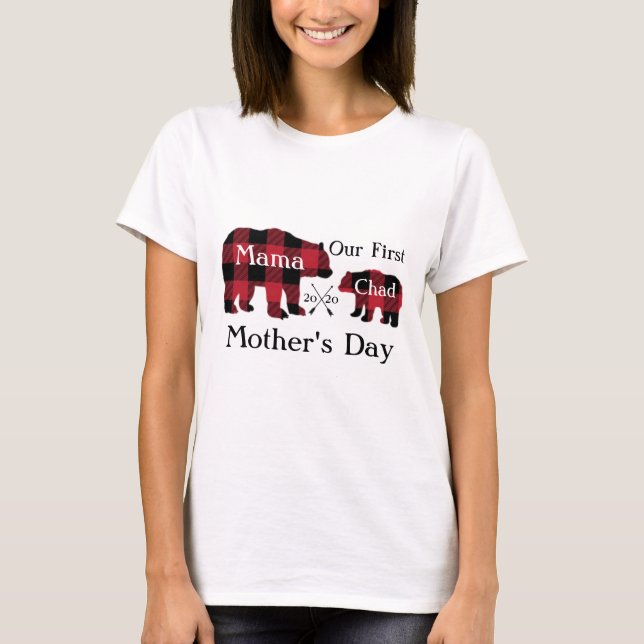 Vår första Mors dag-Anpassningsbar T Shirt (Framsida)