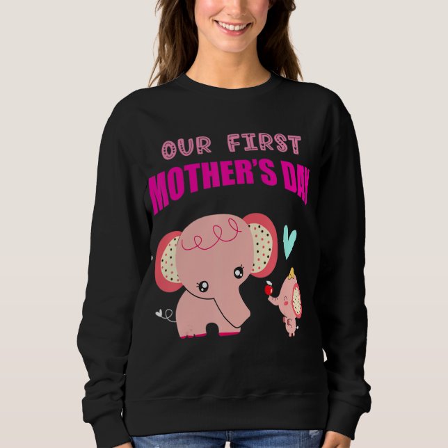 Vår första Mors dag Elephant T Shirt (Framsida)