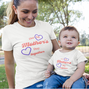 Vår första mors dag tillsammans Matchande mamma T Shirt