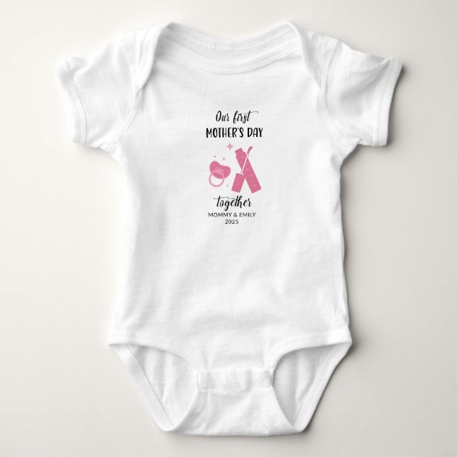 Vår första morsdag matchande nya mamma och t shirt (Framsida)