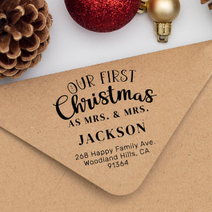 Vår första MR & MRS returadress LGBTQ Stämpel