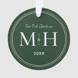 Vår första Newlyweds Monogram-Grönt i jul