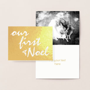 Vår första Noel - den heliga berusjulen guld Folierat Kort