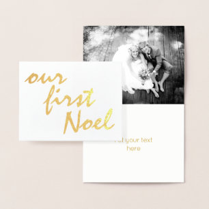 Vår första Noel-marmelja jul guld Folierat Kort