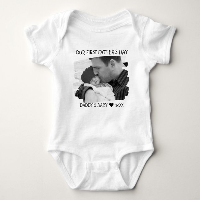 Vår första nya Fars dag-pappa och Baby-foto T Shirt (Framsida)