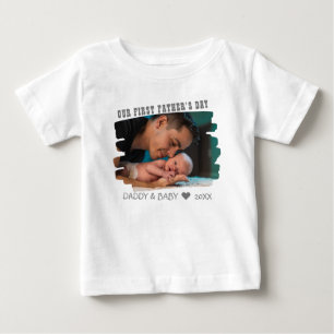 Vår första nya Fars dag-pappa och Baby-foto   T Shirt
