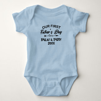 Vår första nya Fars dag-pappa och Baby T Shirt
