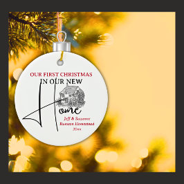 Vår första nya julklapp för hemmet julgransprydnad keramik