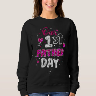 Vår första nya pappa och son dotter Fars dag T Shirt