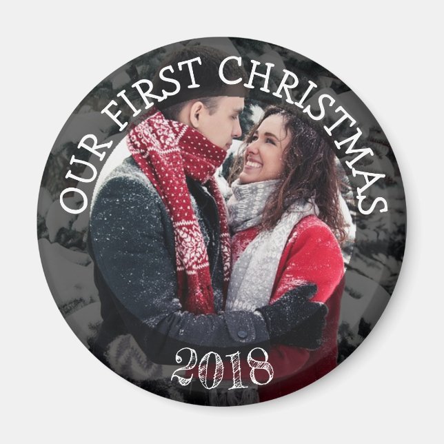 Vår första påminnelse om jultomten Personlig Magne Magnet (Framsidan)