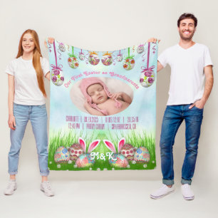 Vår första Påsk som morföräldrar Baby Rosa Fo Fleecefilt